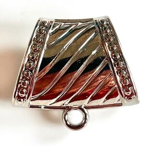 As Low As $2 Bright Silver CCB Scarf Hangers Bail 36mm x 32 x 16mm 4pcs